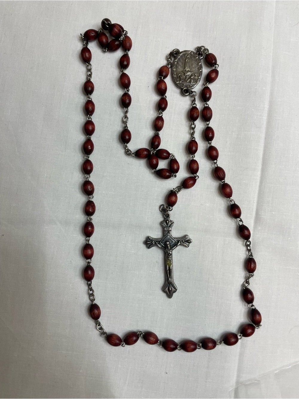 Vintage Fatima 90th Anniversary Wooden Rosary - Made in Italy